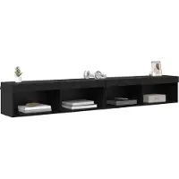 Syfax Ensemble meuble TV avec LED 2 pcs Chêne noir 100 x 30 x 30 cm