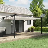 vidaXL Pavillon pratique monté au mur Crème Acier - Pavillons & Tentes de réception ,mobilier design 8841658 1parcel