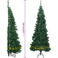 Syfax Sapin de Noël artificiel d'angle Vert 210 cm PVC