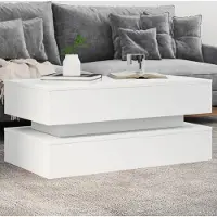 Prolenta Maison Exclusive - Table basse avec éclairage LED Blanc 90x50x40 cm
