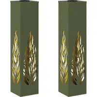 Syfax Lumière de chemin LED solaire 2 pcs Vert olive