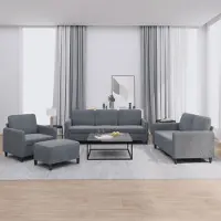 Syfax Ensemble de canapés 4 pcs gris foncé velours