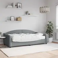 Prolenta Maison Exclusive - Lit de jour avec matelas, gris clair, 90 x 190 cm, tissu