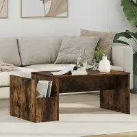 Prolenta Table basse exclusive en bois fumé, dimensions 90 x 45 x 35 cm, matériau : bois composite