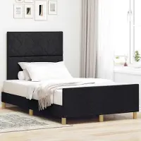 Prolenta Maison Exclusive - Cadre de lit avec tête de lit noir 120 x 200 cm en tissu