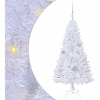 Syfax Sapin de Noël artificiel avec 150 LED Blanc 120 cm PVC et Acier