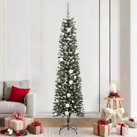 vidaXL Meubles haut de gamme Arbre de Noël artificiel avec 300 LED Vert 58 x 58 x 210 cm - 4633769