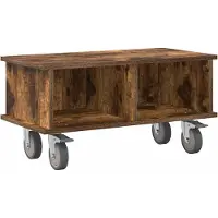 Syfax Meuble TV Chêne fumé 68,5 x 35 x 35 cm Bois d'ingénierie