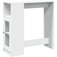 Syfax Table de bar avec étagères blanc bois d'ingénierie
