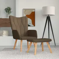 Prolenta Maison Exclusive - Fauteuil de détente avec repose-pieds, tissu marron