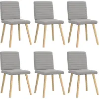 Syfax Chaises à manger lot de 6 gris nuage tissu