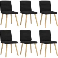 Syfax Chaises à manger lot de 6 noir tissu