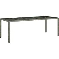 Syfax Table de Jardin Gris 250 x 100 x 75 cm polyrotin