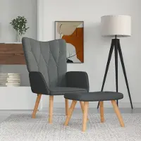Prolenta Maison Exclusive - Fauteuil relax avec repose-pieds, tissu gris foncé