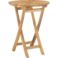The Living Store Table de jardin pliante Ø 60 cm Teck massif