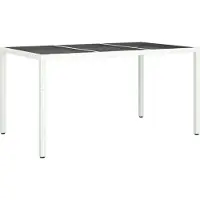 Syfax Table de Jardin Blanc 150 x 90 x 75 cm polyrotin