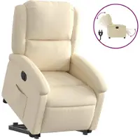 Syfax Fauteuil inclinable électrique crème tissu