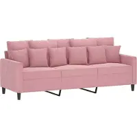 Syfax Canapé à 3 places Rose 180 cm Velours
