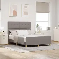 Prolenta Maison Exclusive - Cadre de lit avec tête de lit taupe 140 x 200 cm, tissu