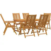 vidaXL Ensemble de jardin 7 pcs brun bois massif acacia