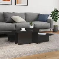 Prolenta Maison Exclusive - Tables basses 2 pcs noir brillant bois d'ingénierie