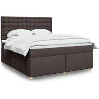 vidaXL Lit boxspring avec matelas Marron foncé 180x200 cm Tissu, Lits classiques 2024 Nouveau DesignMöbel