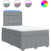 vidaXL Lit boxspring avec matelas gris clair 120x190 cm Tissu