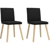 Syfax Chaises à manger lot de 2 noir tissu