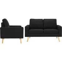 Prolenta Maison Exclusive - Ensemble canapé 2 pièces en tissu noir
