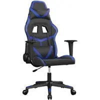 Syfax Chaise de jeu de massage Noir et bleu Similicuir