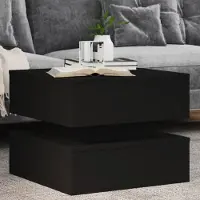 vidaXL 2025 Table basse moderne avec lampes LED Noir 50x50x40 cm - Tables basses,Design 3298878 1parcel