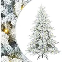 Syfax Sapin de Noël Artificiel à Branches Articulées Blanc 180 cm
