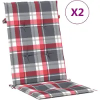 Syfax Coussins de chaise de jardin à dossier haut lot de 2 120x50x3cm