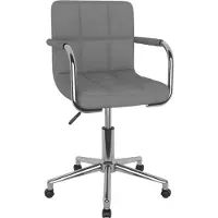 Syfax Chaise pivotante de bureau Gris clair Tissu