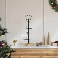 Prolenta Arbre de Noël en métal noir, exclusivité Maison, hauteur 59,5 cm, en acier avec revêtement par poudre