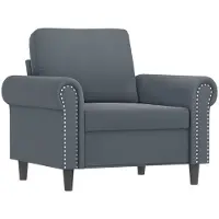 Syfax Fauteuil Gris foncé 60 cm Velours