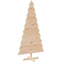 Syfax Arbre de Noël en bois pour décoration 180 cm bois massif de pin