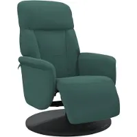 Syfax Fauteuil inclinable avec repose-pied vert foncé velours