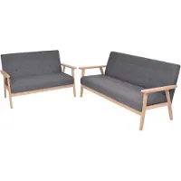 Prolenta Maison Exclusive - Ensemble de canapés 2 pcs Tissu Gris foncé