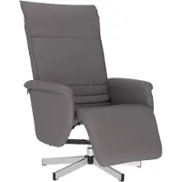 Syfax Fauteuil inclinable avec repose-pieds gris similicuir