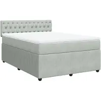 Syfax Sommier à lattes de lit et matelas Gris clair 140x200cm Velours
