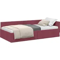 Syfax Cadre de lit d'angle Bordeaux 80 cm x 200 cm tissu