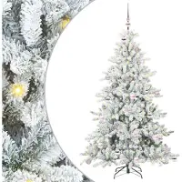 Syfax Sapin de Noël Artificiel à Branches Articulées Blanc 180 cm