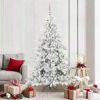 Prolenta Arbre de Noël blanc pliable, de qualité supérieure, 180 cm, en PVC et en acier