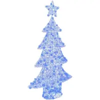 Syfax Sapin de Noël avec 160 LED Bleu 150 cm Acrylique