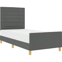 vidaXL Cadre de lit avec tête de lit gris foncé 80 x 200 cm Tissu