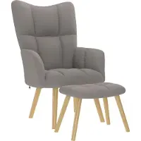 Prolenta Maison Exclusive - Fauteuil de détente avec repose-pieds, tissu taupe