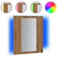 Syfax Armoire de salle de bain miroir LED chêne artisanal 40x12x45 cm