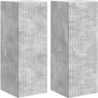 Syfax Meuble TV mural 2 pcs Béton 30 x 31 x 80 cm Bois d'ingénierie