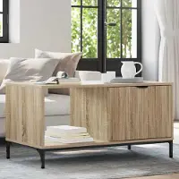 vidaXL Table basse de style élégant en bois composite Chêne Sonoma 90 x 49 x 46 cm - Tables basses Hommie3312301 1parcel